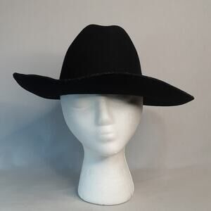 Eddy Brothers Hat Black Wool Cowboy Western Style Small Size